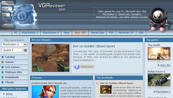 VGReviewer Website Layout